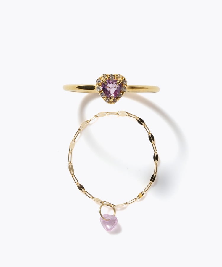 [elafonisi] 【2026 Winter Limited】 One of a kind K18 chain + multi sapphire pave diamond ring