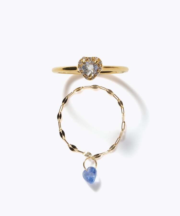 [elafonisi] 【2026 Winter Limited】 One of a kind K18 chain + multi sapphire pave diamond ring