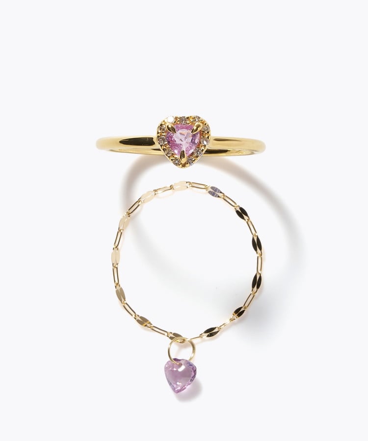 [elafonisi] 【2026 Winter Limited】 One of a kind K18 chain + multi sapphire pave diamond ring