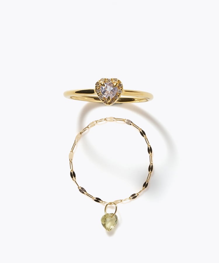[elafonisi] 【2026 Winter Limited】 One of a kind K18 chain + multi sapphire pave diamond ring