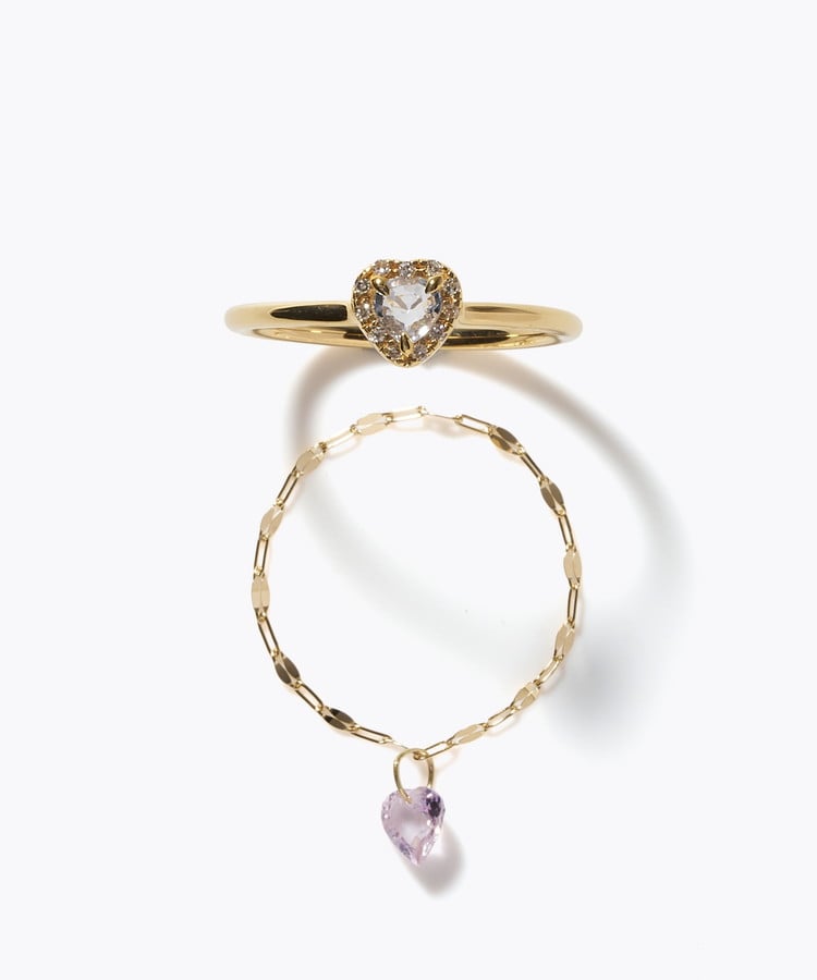 [elafonisi] 【2026 Winter Limited】 One of a kind K18 chain + multi sapphire pave diamond ring