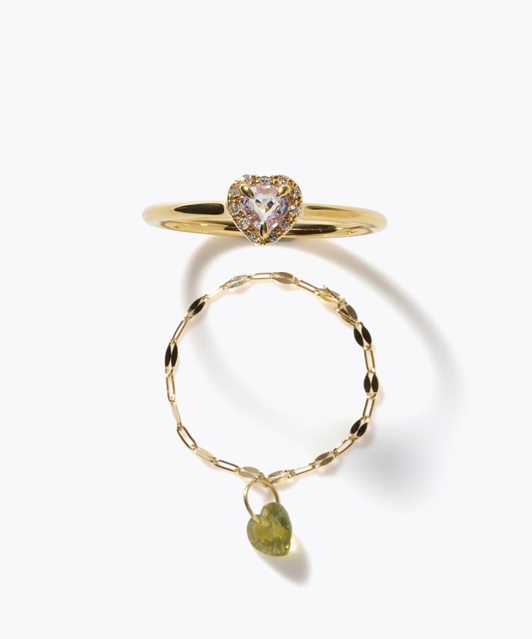 [elafonisi] 【2026 Winter Limited】 One of a kind K18 chain + multi sapphire pave diamond ring