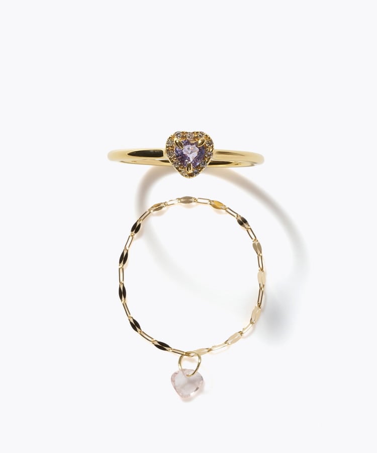[elafonisi] 【2026 Winter Limited】 One of a kind K18 chain + multi sapphire pave diamond ring