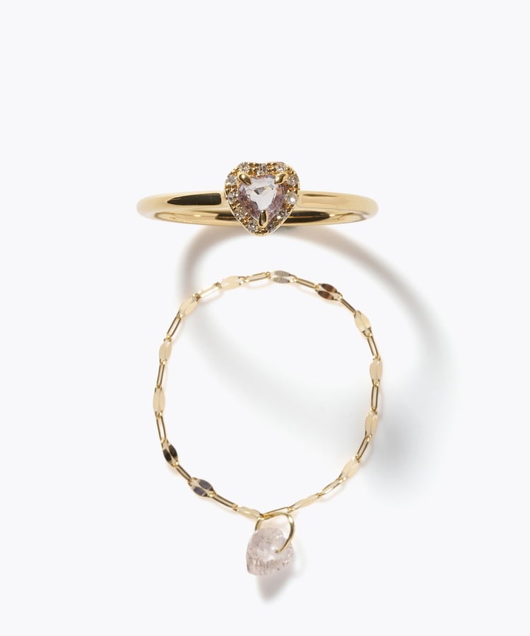 [elafonisi] 【2026 Winter Limited】 One of a kind K18 chain + multi sapphire pave diamond ring