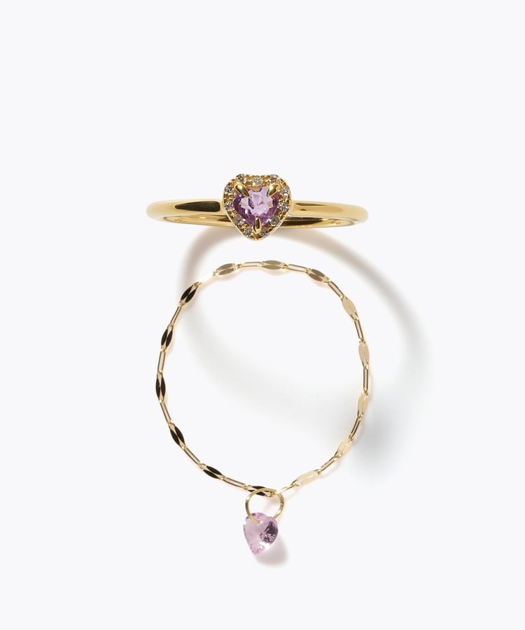 [elafonisi] 【2026 Winter Limited】 One of a kind K18 chain + multi sapphire pave diamond ring