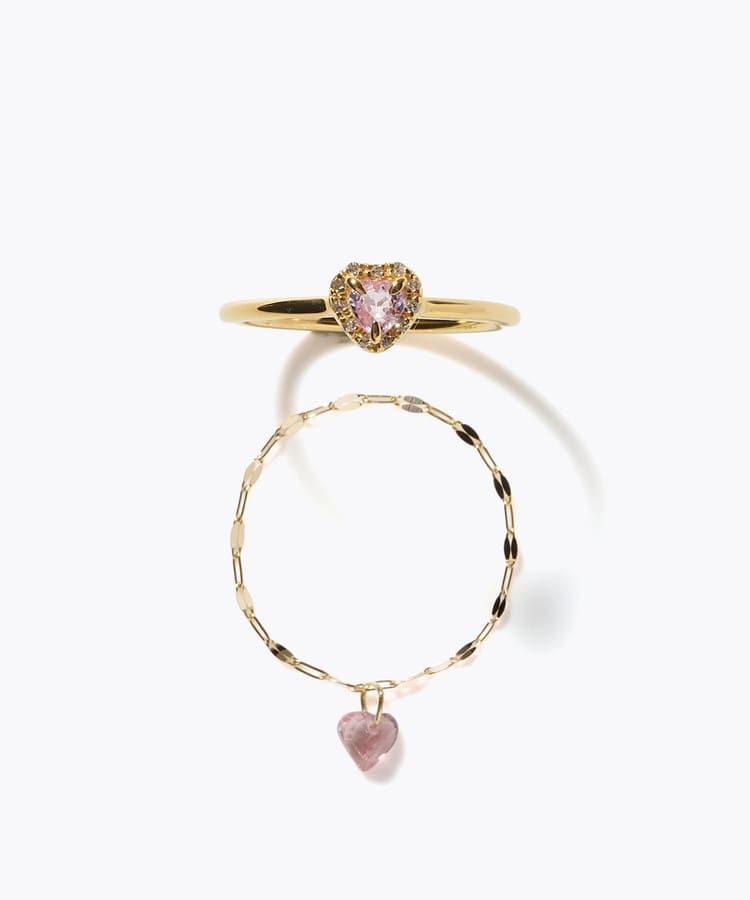 [elafonisi] 【2026 Winter Limited】 One of a kind K18 chain + multi sapphire pave diamond ring