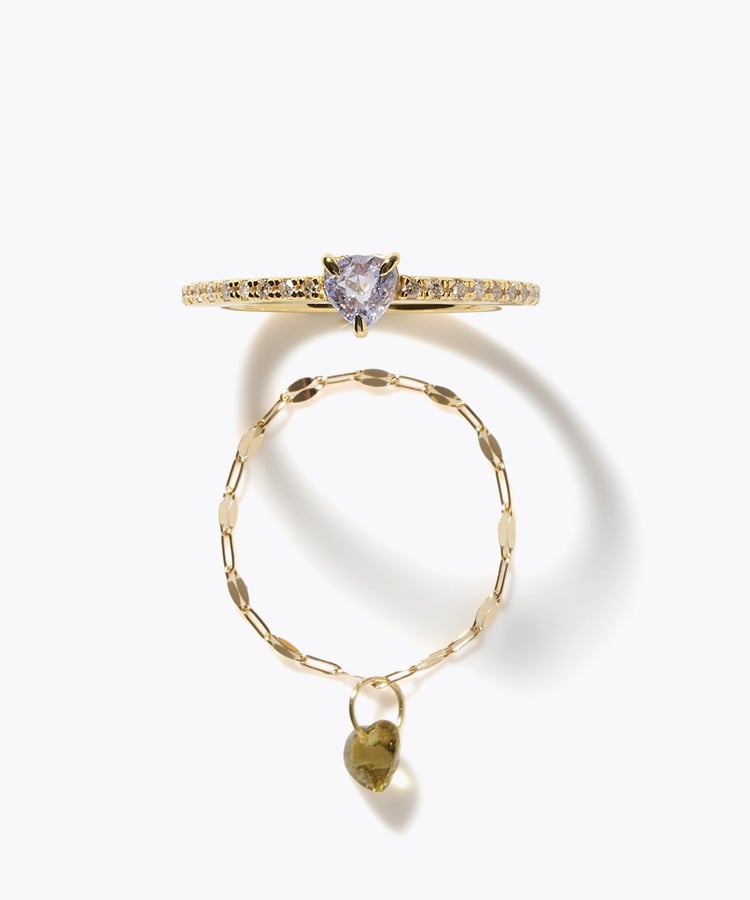 [elafonisi] 【2026 Winter Limited】 One of a kind K18 chain + multi sapphire pave diamond half eternity ring