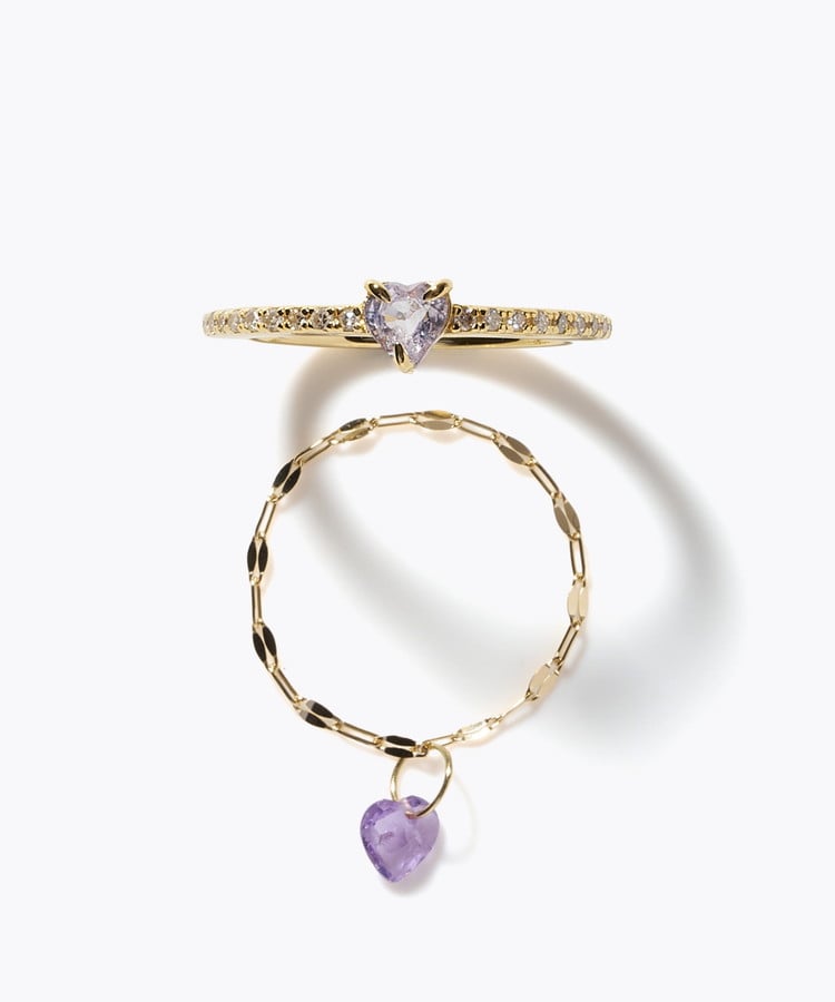 [elafonisi] 【2026 Winter Limited】 One of a kind K18 chain + multi sapphire pave diamond half eternity ring