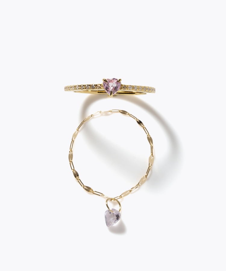 [elafonisi] 【2026 Winter Limited】 One of a kind K18 chain + multi sapphire pave diamond half eternity ring