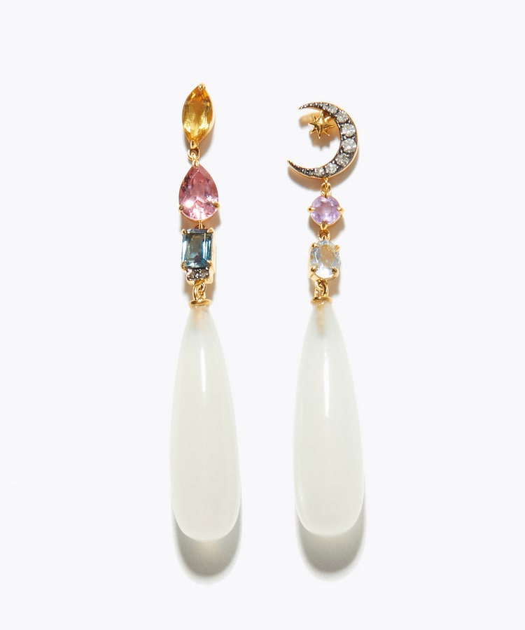 [glimmer] 【2026 Winter Limited】One of a kind moon stone moon chandelier pierced earring