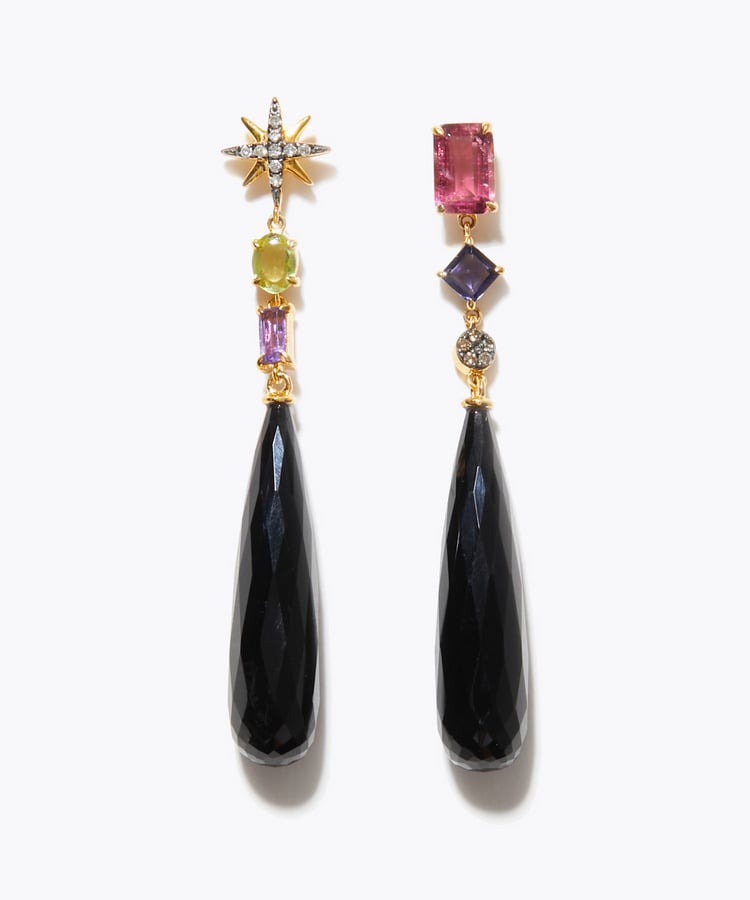 [glimmer] 【2026 Winter Limited】One of a kind onyx star chandelier pierced earring