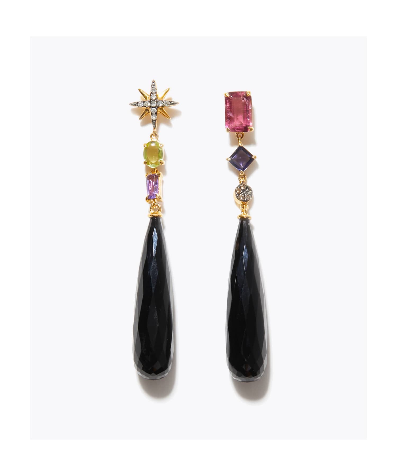 [glimmer] 【2026 Winter Limited】One of a kind オニキス スター シャンデリア  ピアス