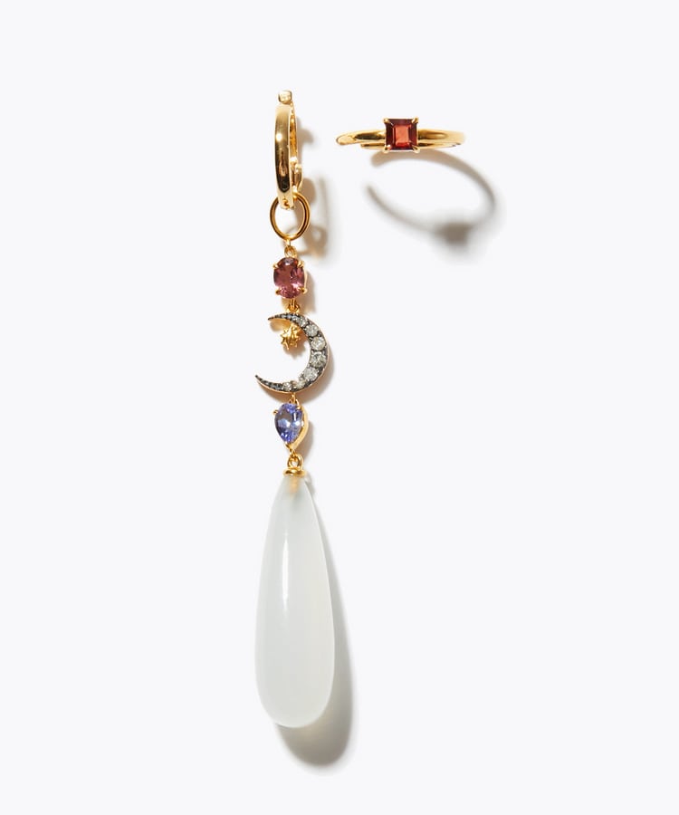 [glimmer] 【2026 Winter Limited】One of a kind moon stone moon chandelier ear cuff