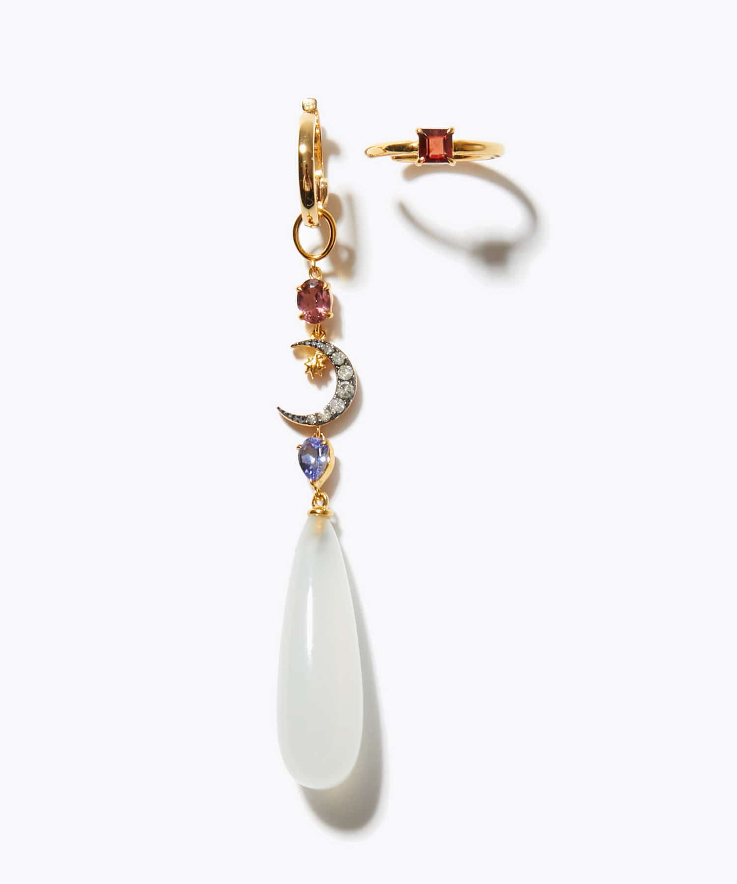 [glimmer] 【2026 Winter Limited】One of a kind ムーンストーン ムーン シャンデリア  イヤーカフ