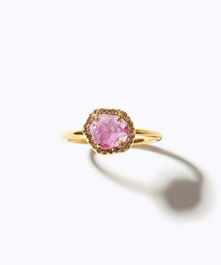 [elafonisi] [2026 Winter Limited] One of a kind rough multi sapphire pave diamond ring