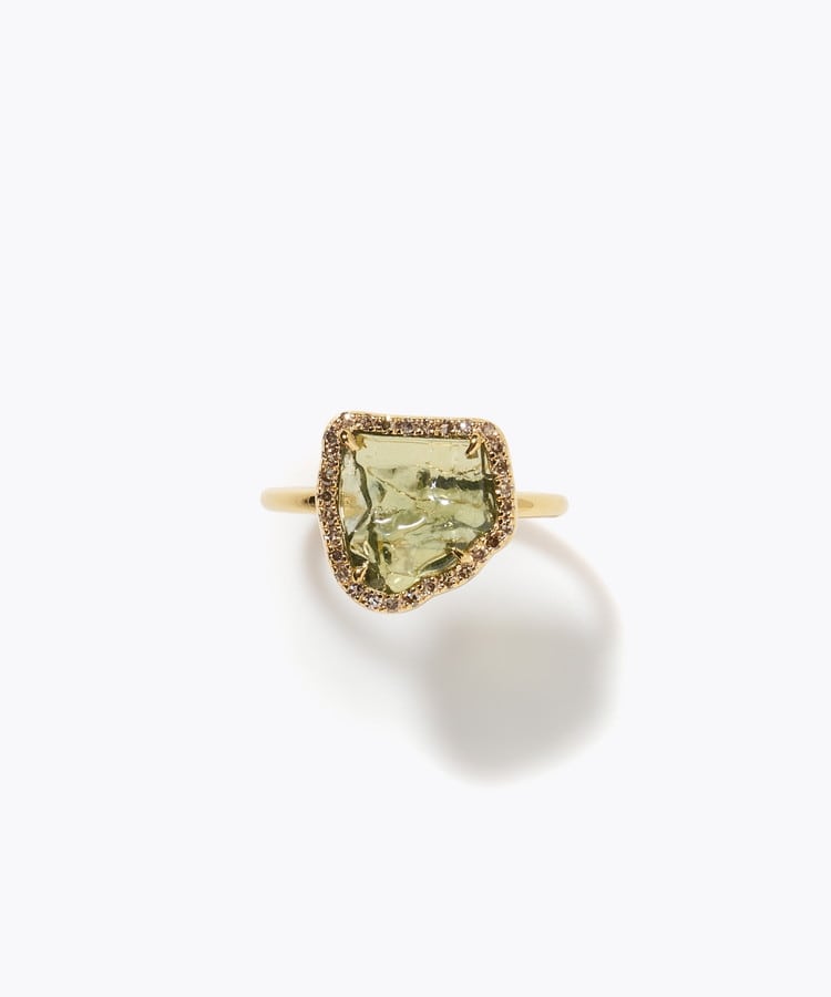 [elafonisi] [2026 Winter Limited] One of a kind rough multi sapphire pave diamond ring
