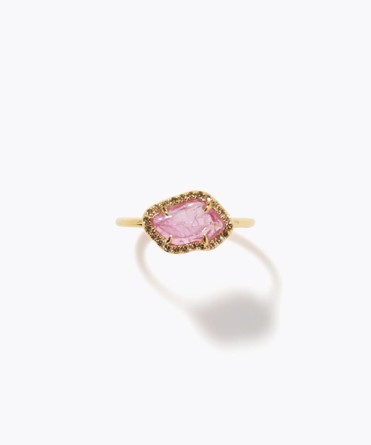 [elafonisi] [2026 Winter Limited] One of a kind rough multi sapphire pave diamond ring