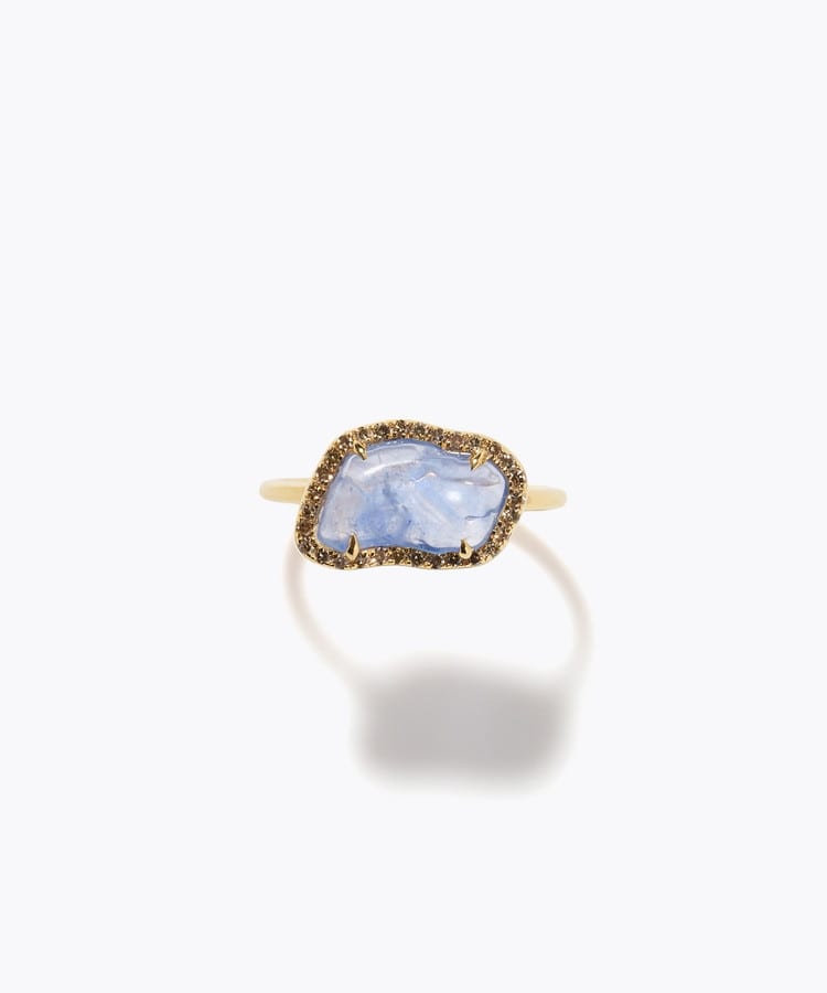 [elafonisi] [2026 Winter Limited] One of a kind rough multi sapphire pave diamond ring