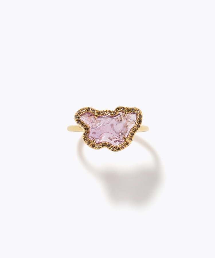 [elafonisi] [2026 Winter Limited] One of a kind rough multi sapphire pave diamond ring