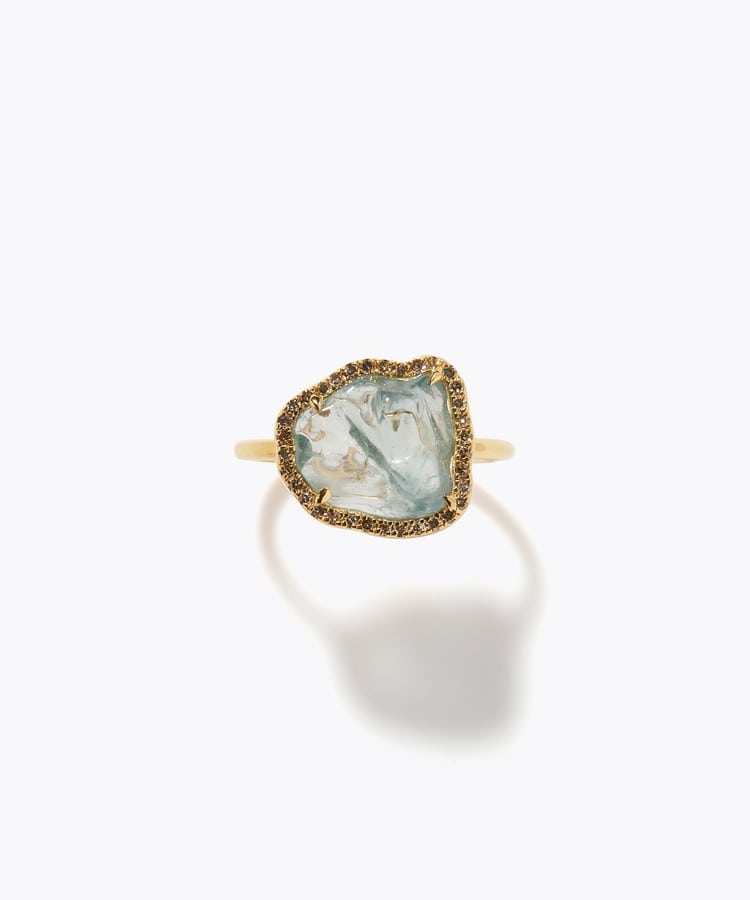 [elafonisi] [2026 Winter Limited] One of a kind rough multi sapphire pave diamond ring