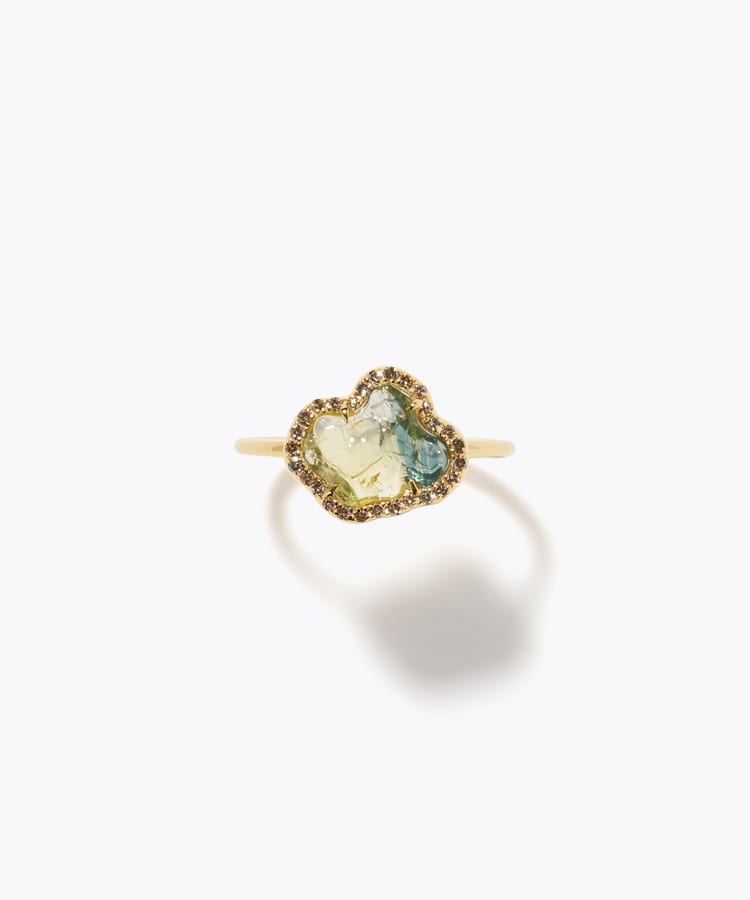[elafonisi] [2026 Winter Limited] One of a kind rough multi sapphire pave diamond ring