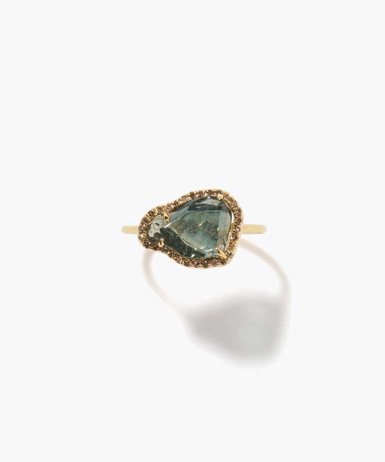 [elafonisi] [2026 Winter Limited] One of a kind rough multi sapphire pave diamond ring