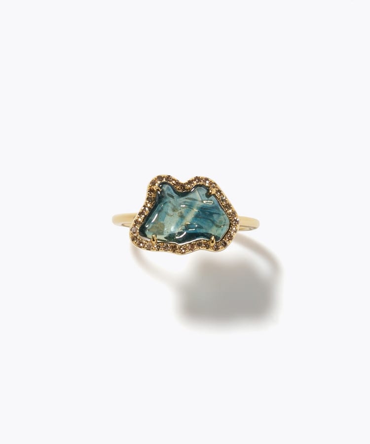 [elafonisi] [2026 Winter Limited] One of a kind rough multi sapphire pave diamond ring