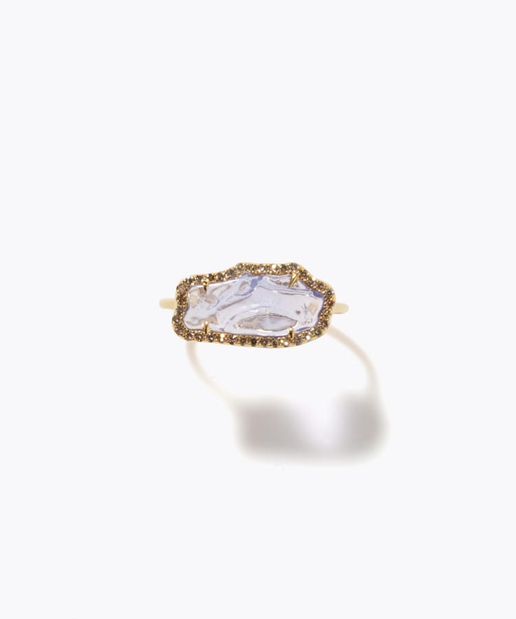 [elafonisi] [2026 Winter Limited] One of a kind rough multi sapphire pave diamond ring