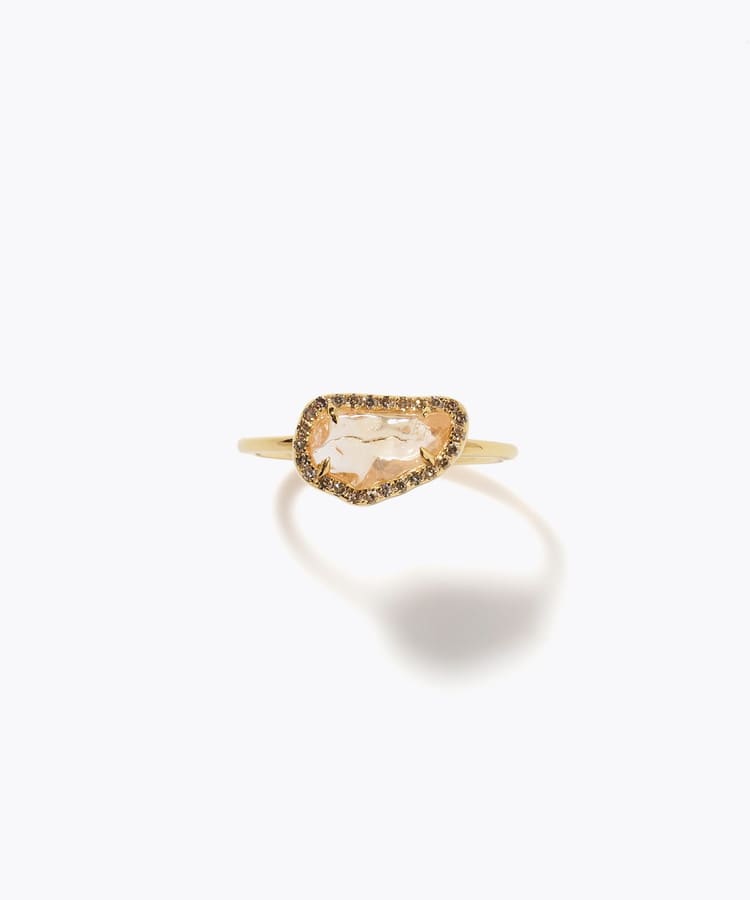 [elafonisi] [2026 Winter Limited] One of a kind rough multi sapphire pave diamond ring