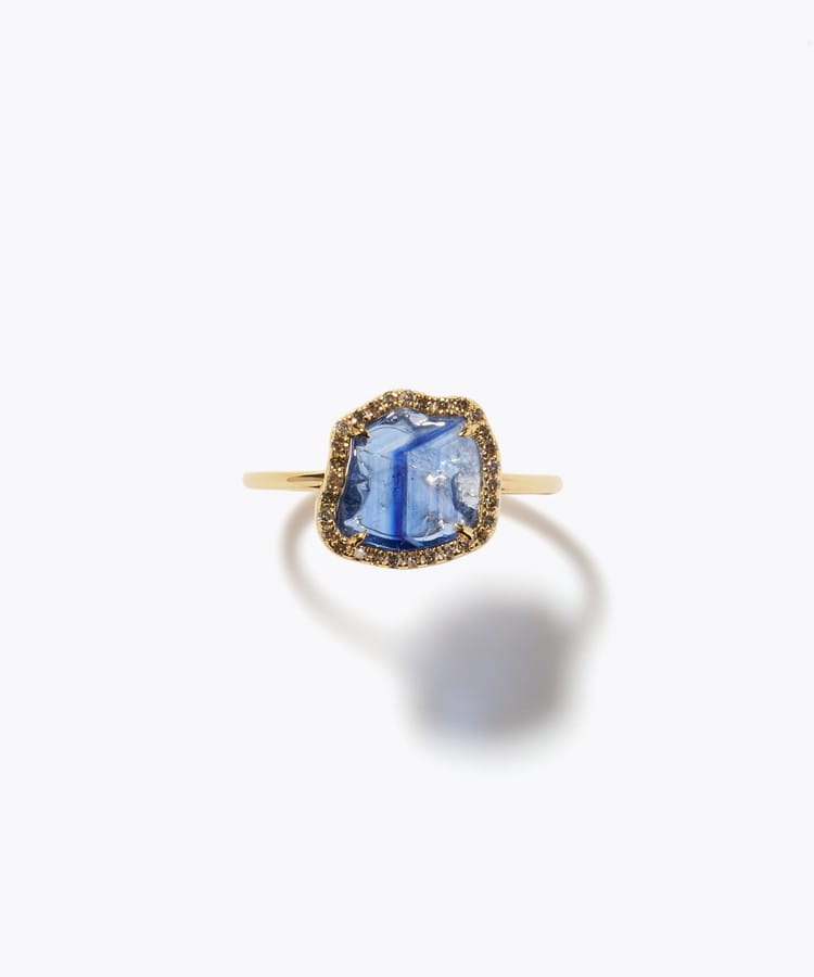 [elafonisi] [2026 Winter Limited] One of a kind rough multi sapphire pave diamond ring