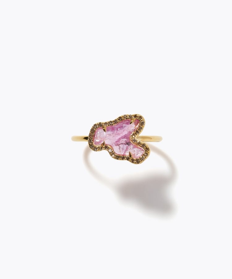 [elafonisi] [2026 Winter Limited] One of a kind rough multi sapphire pave diamond ring