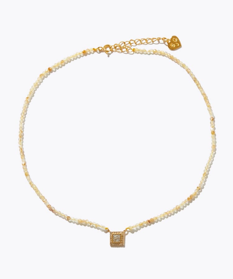 [collaboration] Shana for ARTIDA OUD gold rutilated quartz diamond Nero necklace