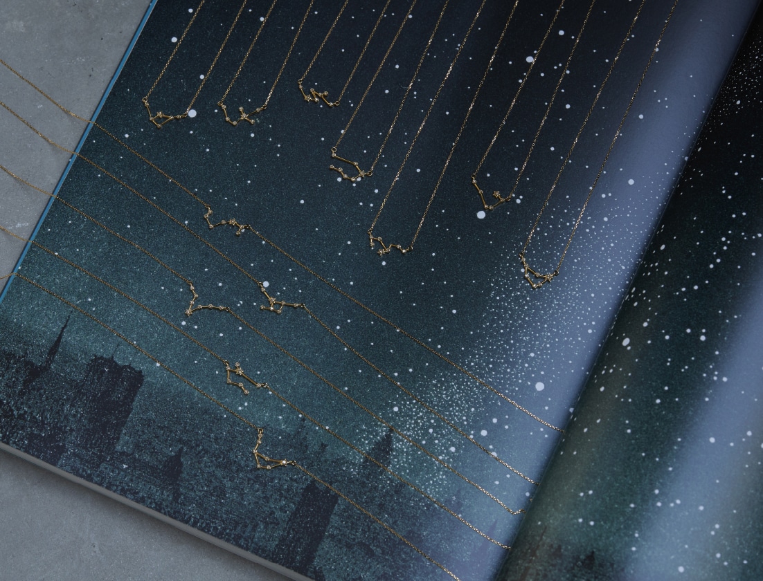 夜空を彩る12星座&ldquo;constellation&rdquo;――その星々の輪郭を描いたネックレスをクリスマスに
