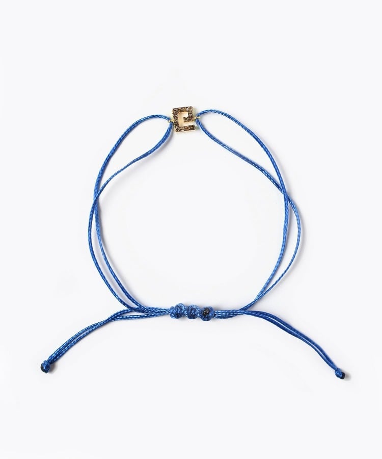 meander パヴェダイヤモンド チャーム ブルー ブレスレット