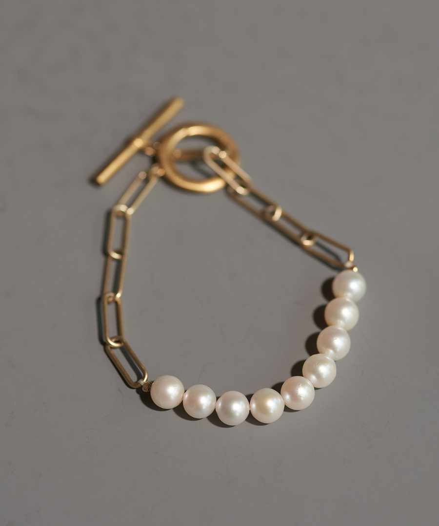 ARTIDA OUD philia アコヤパール ブレスレット philia] アコヤパール ケーブルチェーン トグル ブレスレット｜ARTIDA