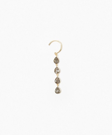 lotus bud ダイヤモンド ティアドロップス シングル ピアス